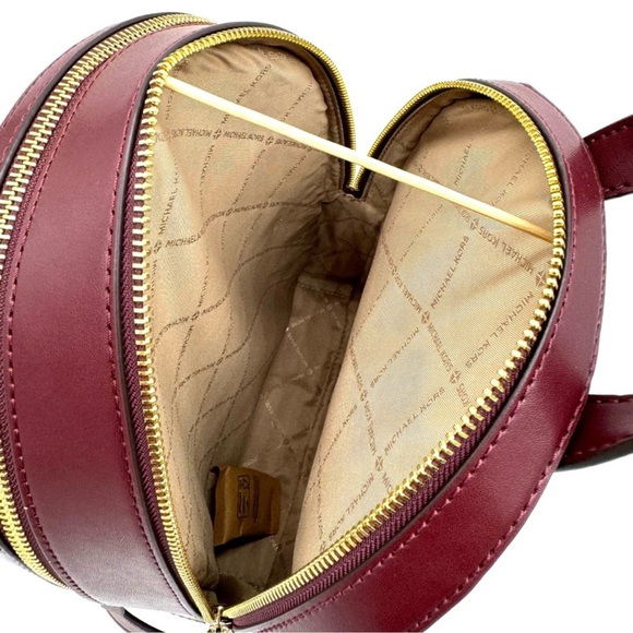 Michael Kors Jaycee Medium Zip Pocket Backpack Ox Blood Multi - Picture 10 of 12